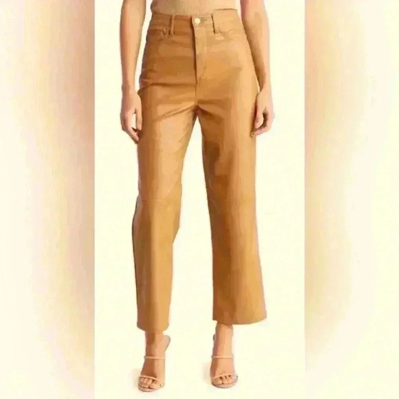 Anthropologie Blank NYC Baxter Ribcage Straight Leg Faux Leather Pants Size 26 - Picture 1 of 9